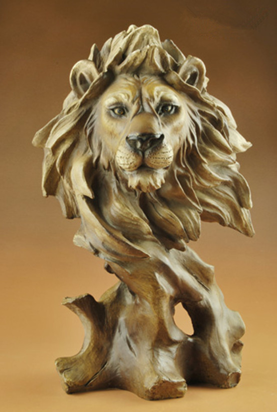 Resin Art Business - Grande statue décorative 3D de lion