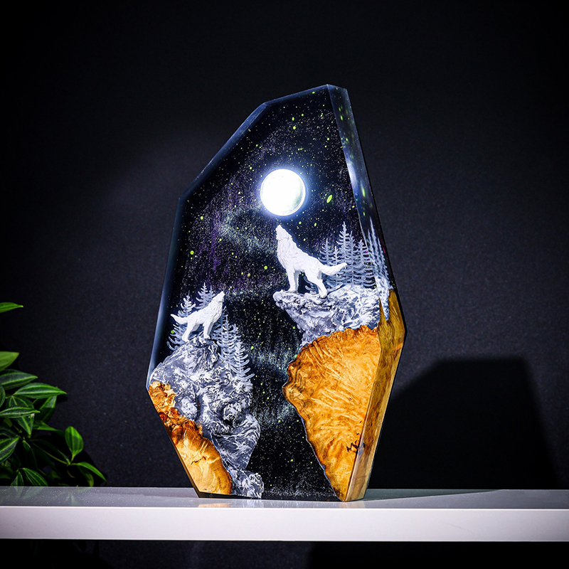 Resin Art Table - Lampe de Table en Résine Figurine