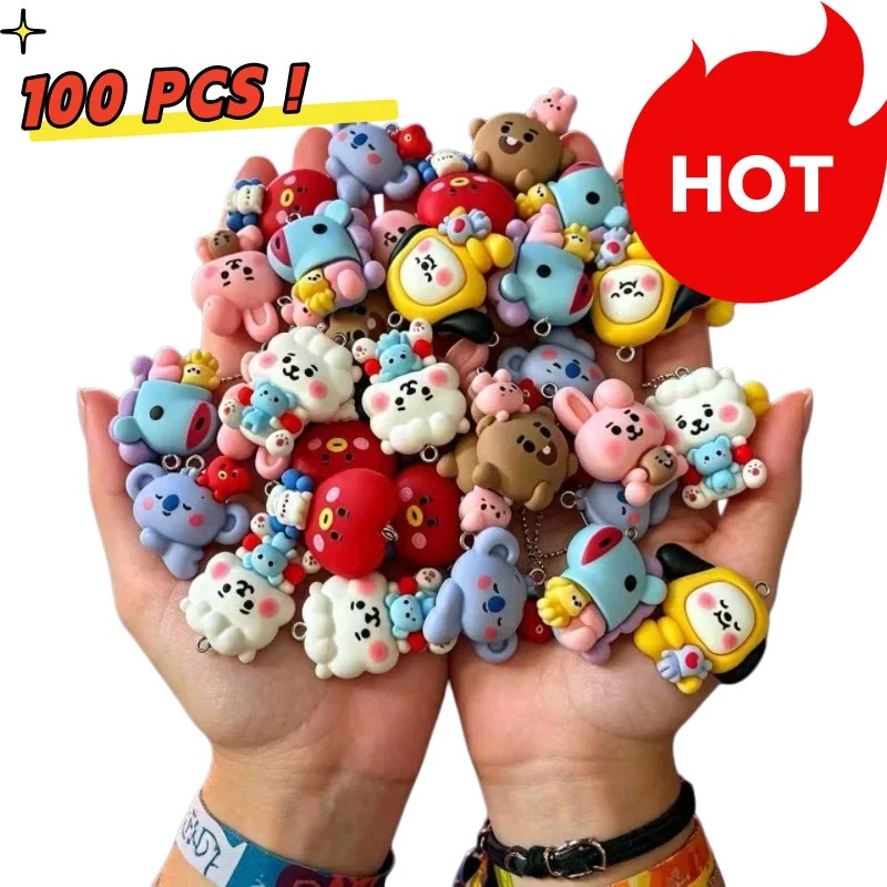 Resin Art Notes - Breloques en résine BT21, 7 pièces,