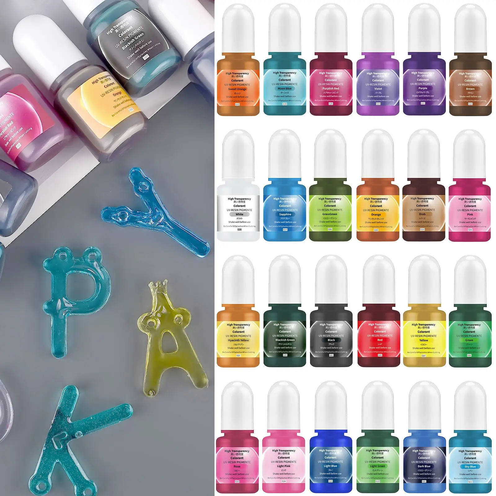 Resin Dye Opaque - 24 couleurs 5ml résine époxy Pigment