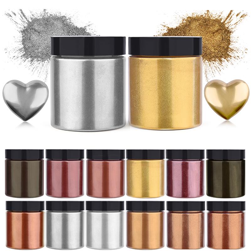 Resin Dye Opaque - 50g Shimmer métallique or argent couleur