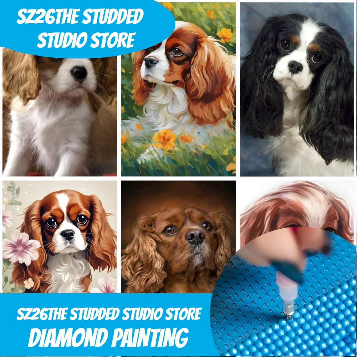 Sz26 The Studded Cavalier King - Resin Art Pouring avis et prix