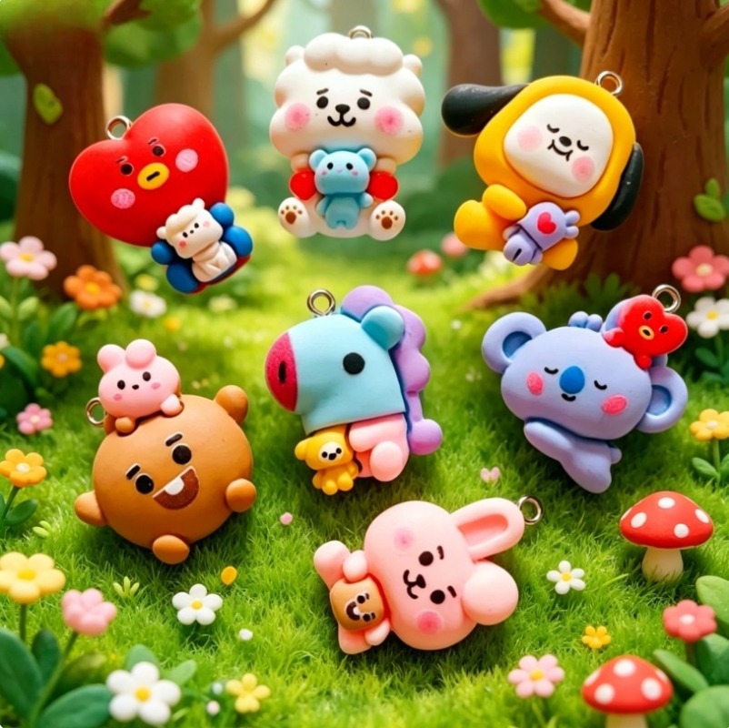 Breloques en résine BT21, 7 pi - Resin Art Notes avis et prix