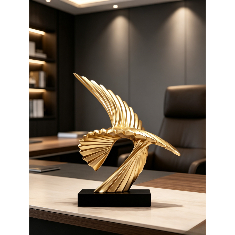 Sculpture d'aigle doré abstrai - Resin Art Business avis et prix