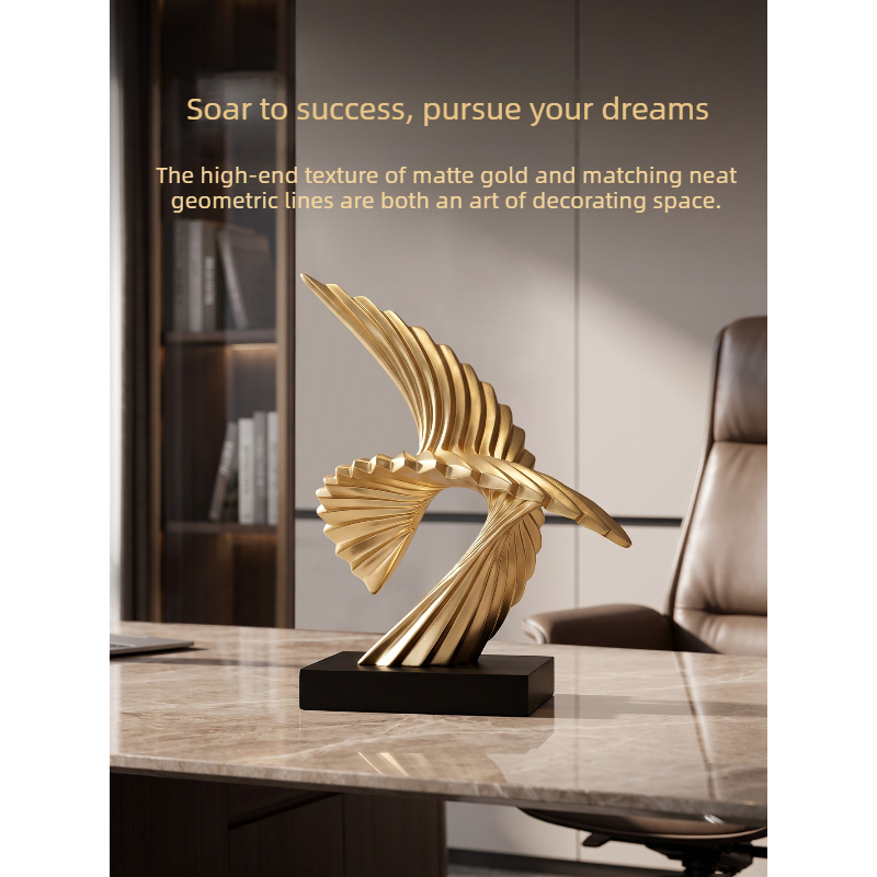 Sculpture d'aigle doré abstrai - Resin Art Business avis et prix